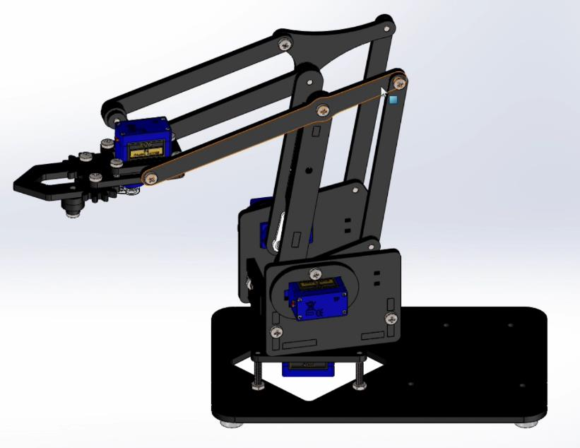 DIY 4-DOF Black Acrylic Robot Manipulator Mechanical Arm Kit (Without Servo Motors & Controller Board)